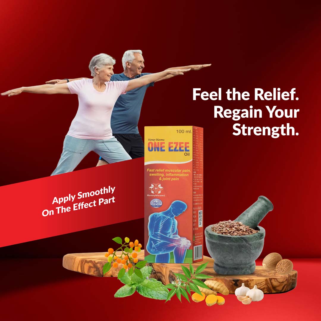 Honey Blooms One Ezee Oil – Fast Relief for Muscle &amp; Joint Pain