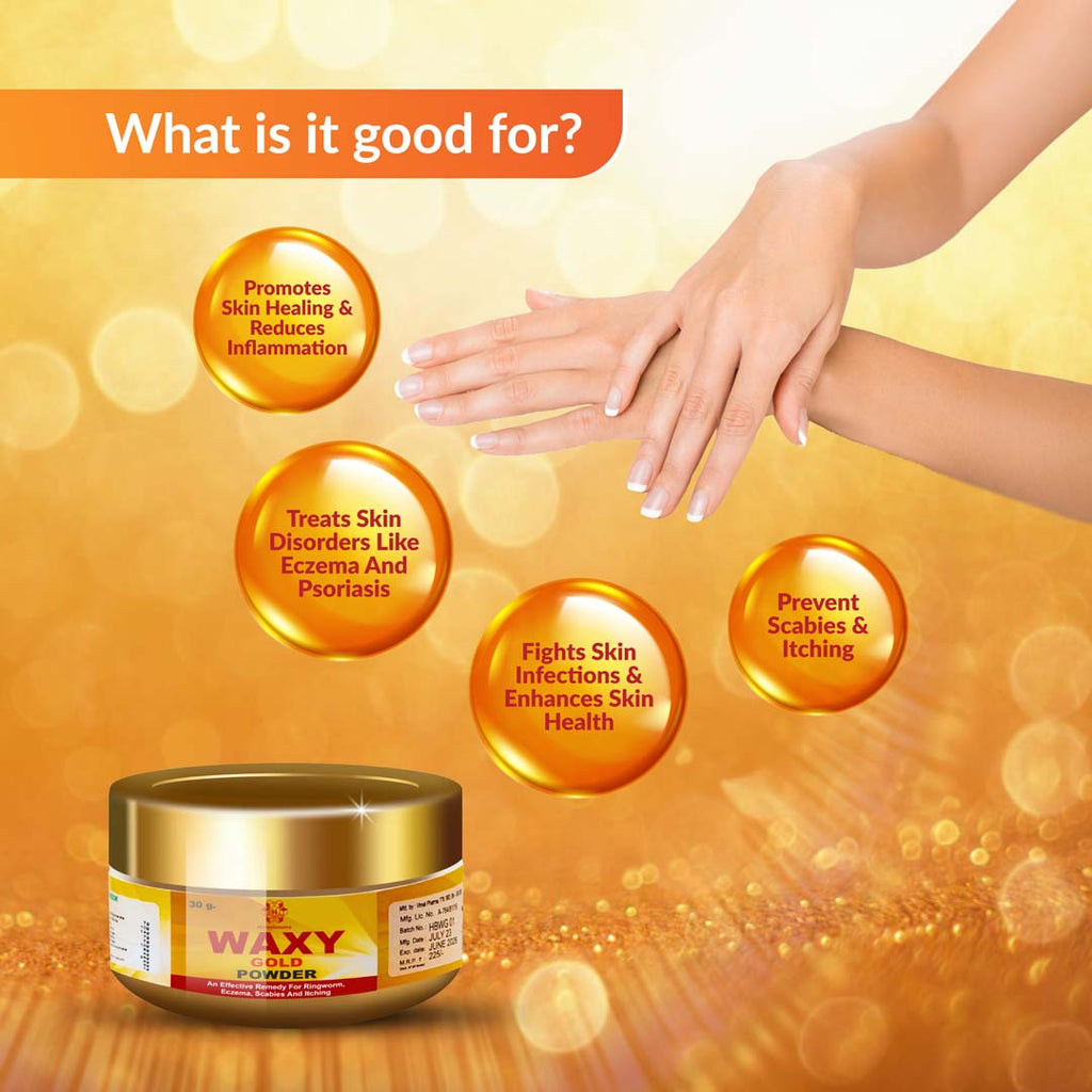 WAXY GOLD POWDER – Advanced Ayurvedic Skin Relief & Healing Formula (30g)