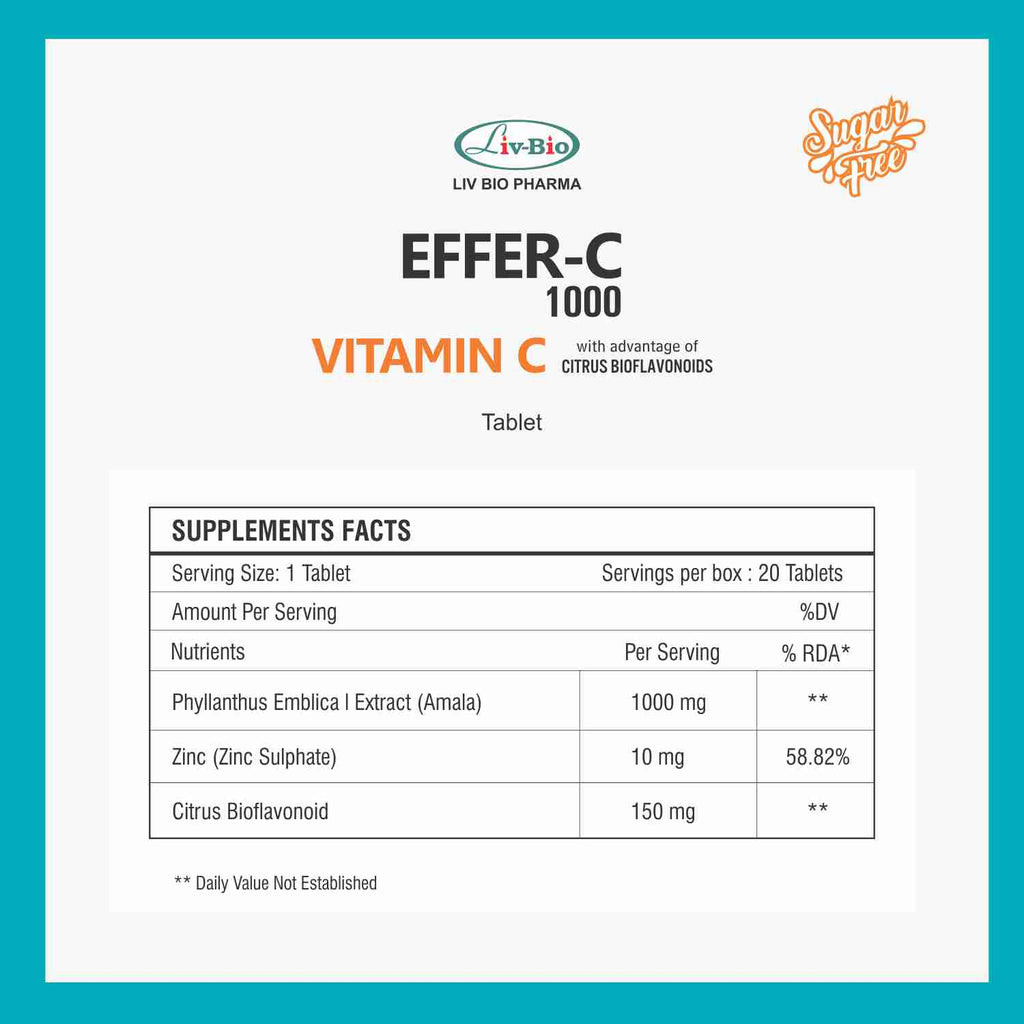 Effer C 1000 Tablets – (Pack of 20)