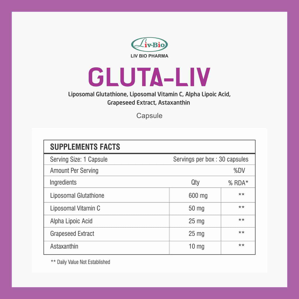 Gluta Liv Vegetarian Capsules – Pack of 30